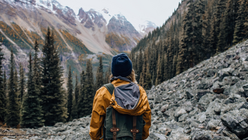 A women hiking in the mountains
