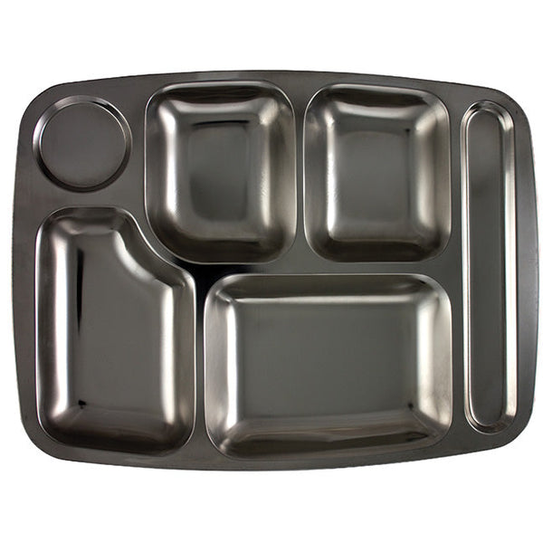 Stainless Steel Chow Tray – 6-Compartment Camping & Meal Prep Tray - Deutsche Optik