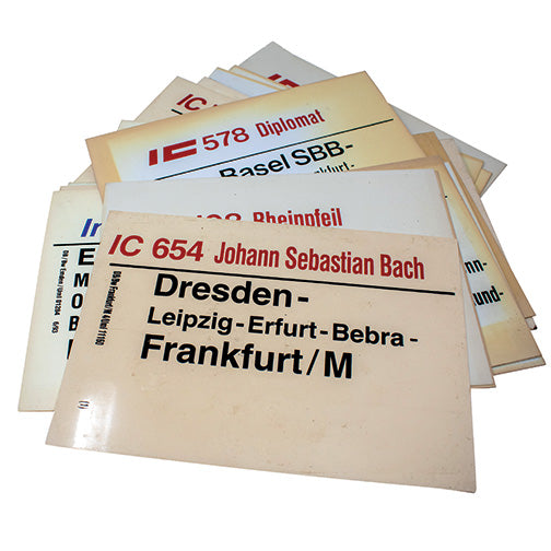 DEUTSCHE BUNDESBAHN Rail Carriage Destination Signs - Vintage Railway Collectibles - Deutsche Optik