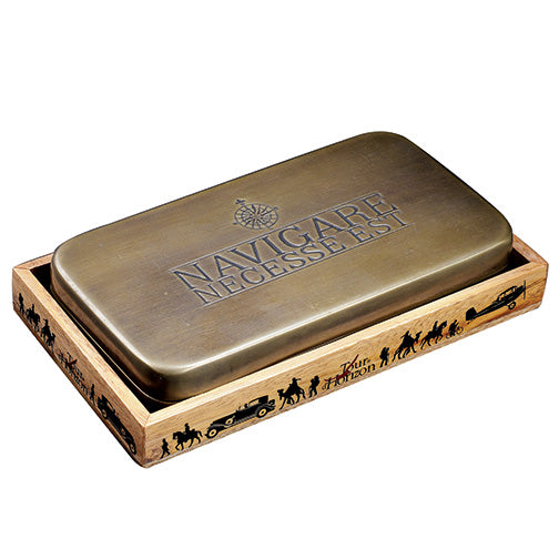Navigare Necesse Est – Engraved Brass Keepsake Box - Deutsche Optik