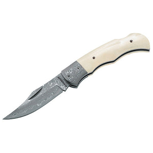 37-Layer Damascus Bone Lock Back – Exquisite Folding Knife - Deutsche Optik