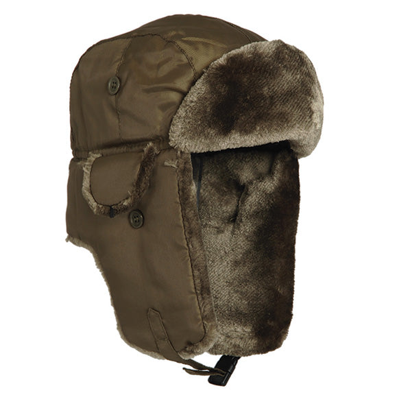 MA-1 Winter Pilot Hat – Extreme Cold Aviator Cap with Faux Fur Lining - Deutsche Optik