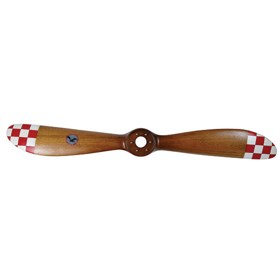 Checker Propeller - Handcrafted Mahogany Aviation Art - Deutsche Optik