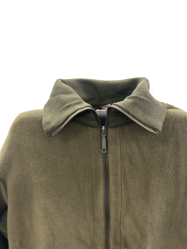 Belgian Army Fleece Jacket with Cloth Collar – Military Surplus Cold-Weather Layer - Deutsche Optik