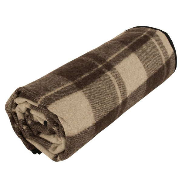 Classic Wool Blanket – Plaid Cabin Brown | Timeless Warmth & Durability - Deutsche Optik