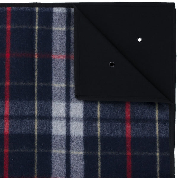Wool Outdoor/Picnic Blanket – Blue Plaid – Waterproof & Heavy-Duty - Deutsche Optik