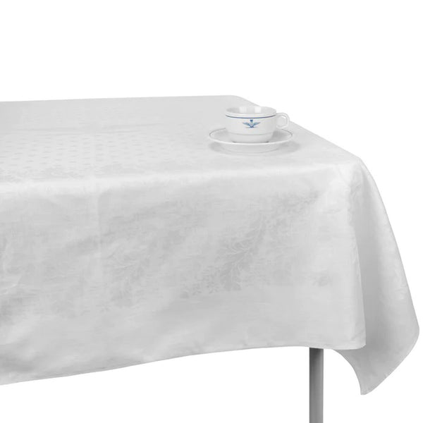 Italian Air Force White Wardroom Tablecloth – Elegant Cotton Damask - Deutsche Optik