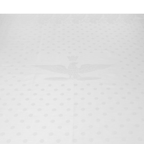 Italian Air Force White Wardroom Tablecloth – Elegant Cotton Damask - Deutsche Optik