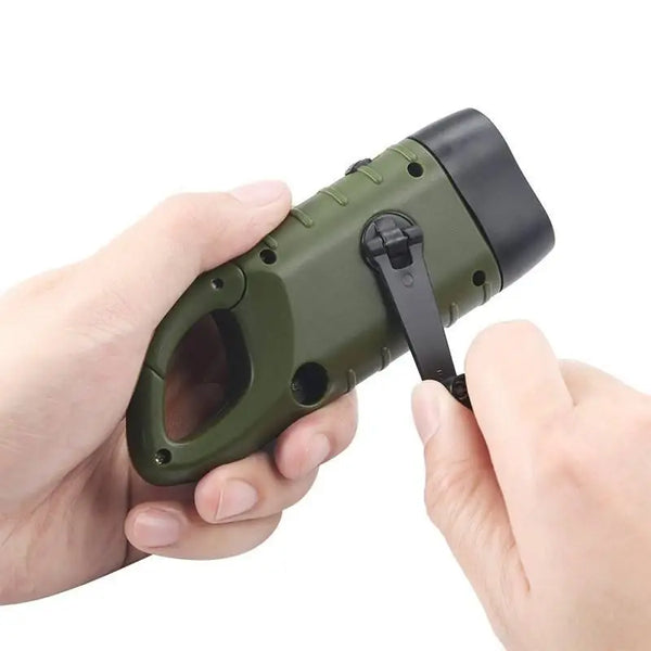 Hand Crank Solar Flashlight | Includes Rechargeable Battery