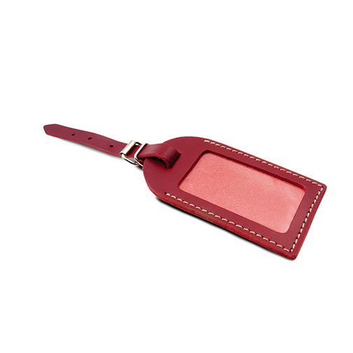 Luggage Tag Red – Classic Leather Travel Accessory