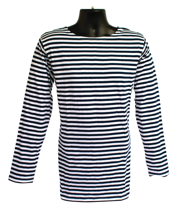 Russian Style Sailor Shirt – Classic Long-Sleeve Cotton Navy Striped Shirt