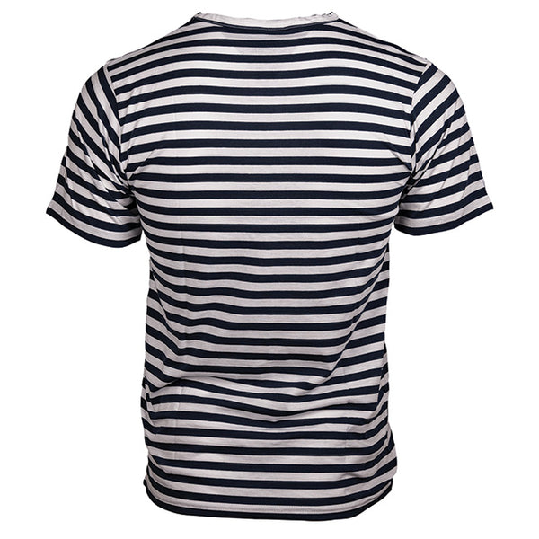 Russian Style Short-Sleeve Sailor Shirt – Cotton Nautical Striped Tee