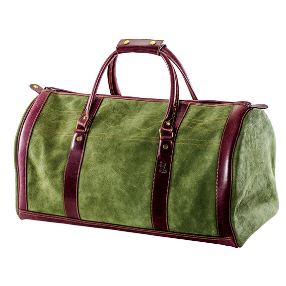 Green Suede & Leather Duffle