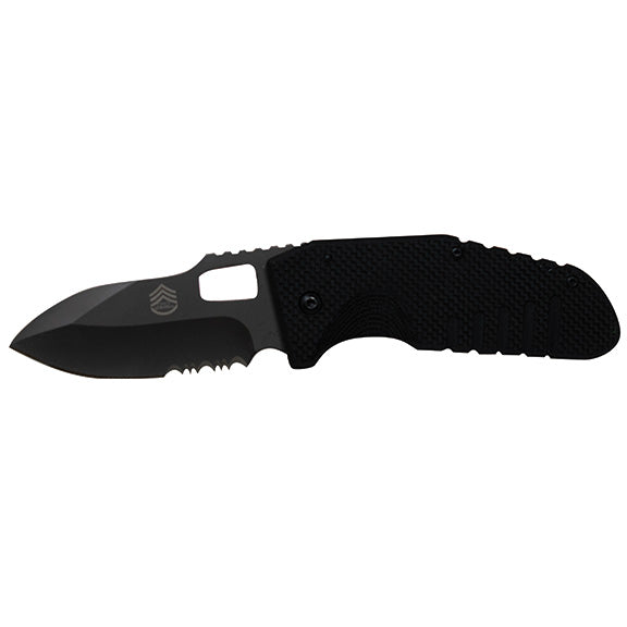 Gary West FT487 Tactical Knife – G-10 Handle with Semi-Serrated Blade