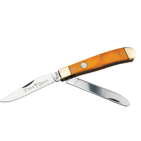 Böker Traditional Trapper – Classic D2 Steel Pocket Knife with Yellow Bone Handle