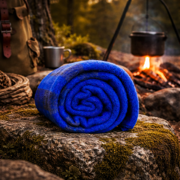 Royal Blue Classic Wool Blanket