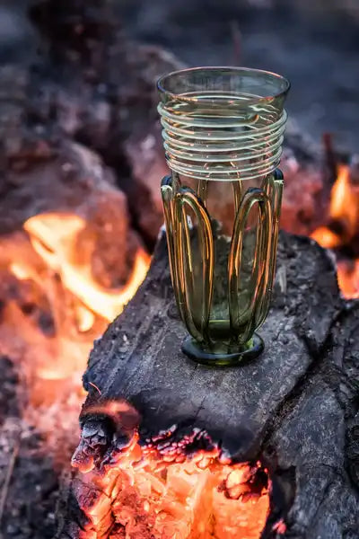 VIKING GLASS CUP, Birka, Sweden. Forest Glass / Waldglas.