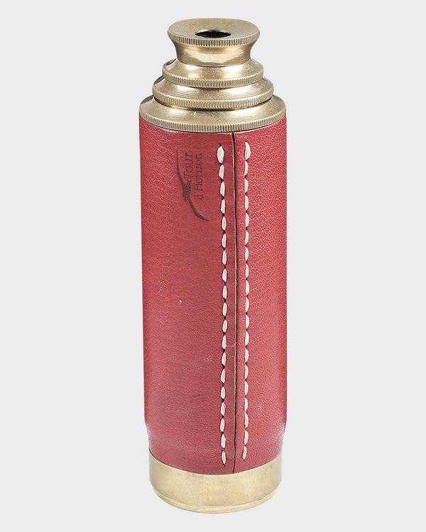 4-Draw Brass Spyglass - Hand-Stitched Leather