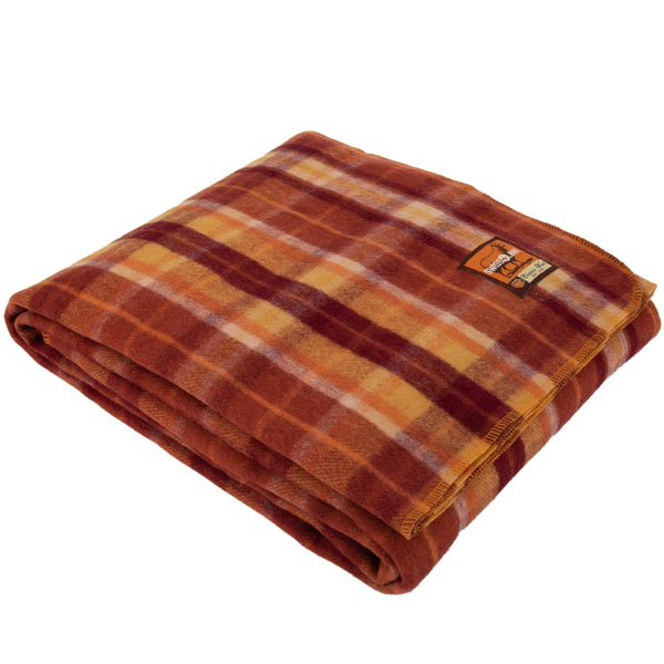 Classic Wool Blanket - Orange Plaid