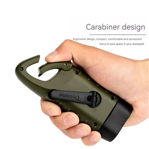 Hand Crank Solar Flashlight | Includes Rechargeable Battery