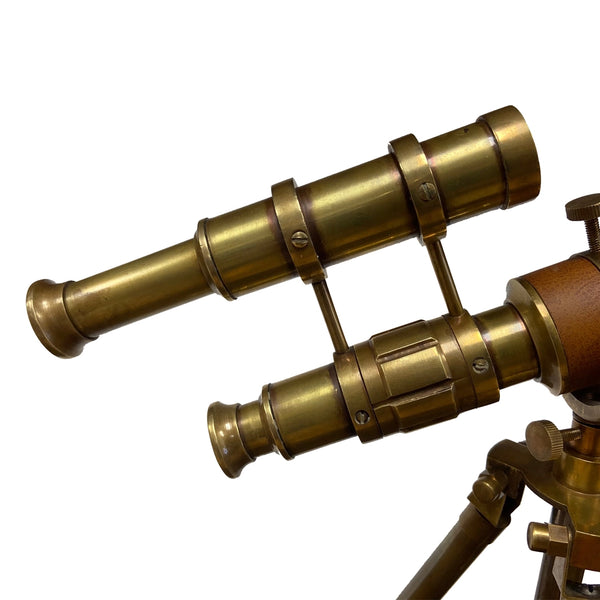 Brass and Wood 5x Telescope and Adjustable Tripod