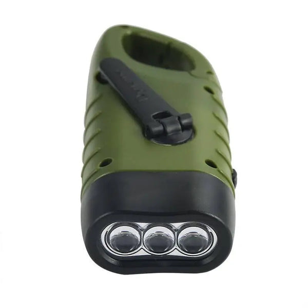Hand Crank Solar Flashlight | Includes Rechargeable Battery