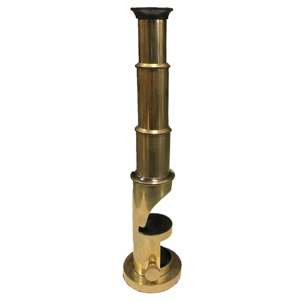 Portable Polished Brass Field Microscope, 6-3/4”
