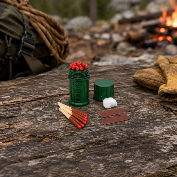 Hurricane Match Kit | Waterproof Case with 25 Windproof Matches