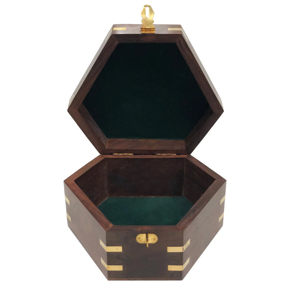 4″ Small Polished Brass Sextant and Wooden Box | Nautical Instrument Reproduction