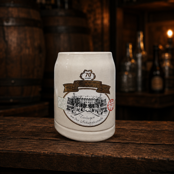 Antique German Beer Stein – Handcrafted Stoneware Stein