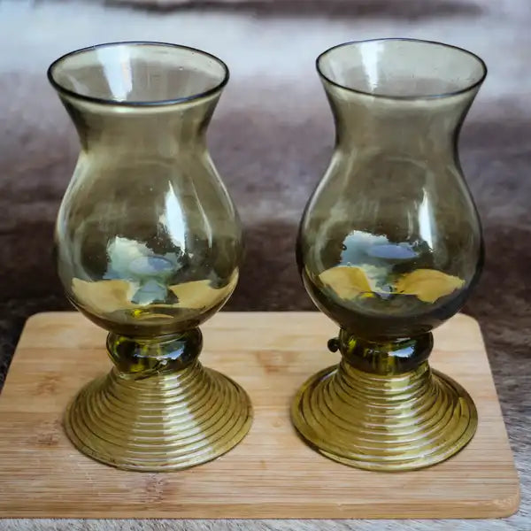 RUM GLASSES, green forest glass - Set of 2. Waldglas.
