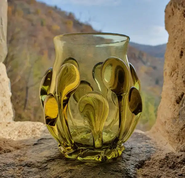 MEDIEVAL GOBLET - BOHEMIA, Green Forest Glass / Waldglas