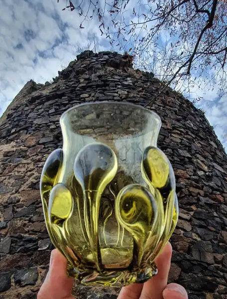 MEDIEVAL GOBLET - BOHEMIA, Green Forest Glass / Waldglas