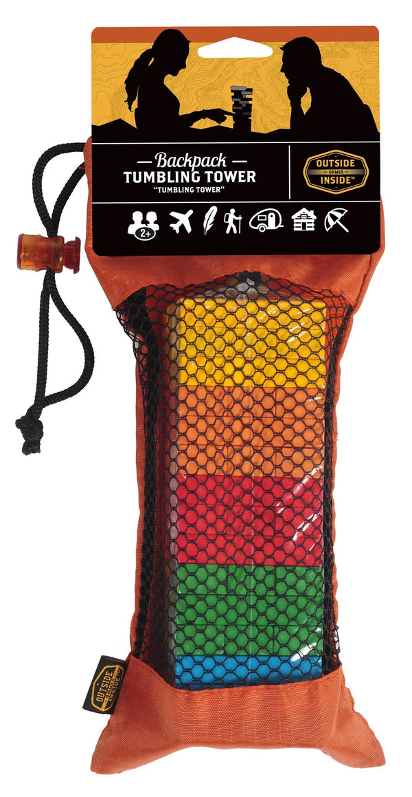 Backpack Tumbling Tower | Compact Wooden Stacking Game