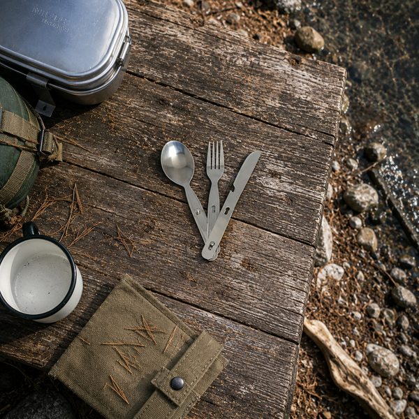 Mil-Tec 3-Piece Camping Utensil Set | Stainless Steel Field Cutlery