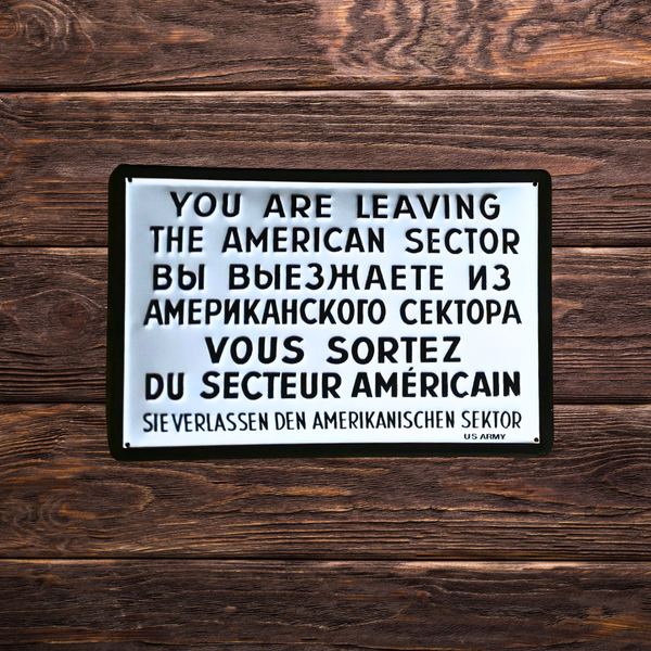 American Sector Tin Sign