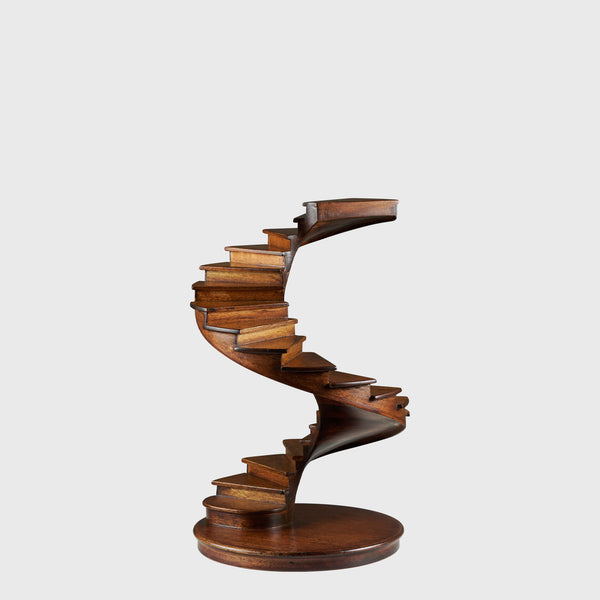 Library Spiral Stairs — Mahogany Miniature