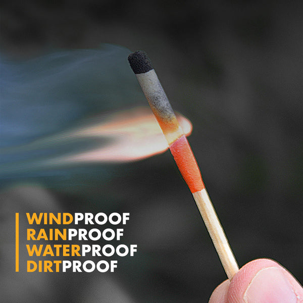 Hurricane Match Kit | Waterproof Case with 25 Windproof Matches