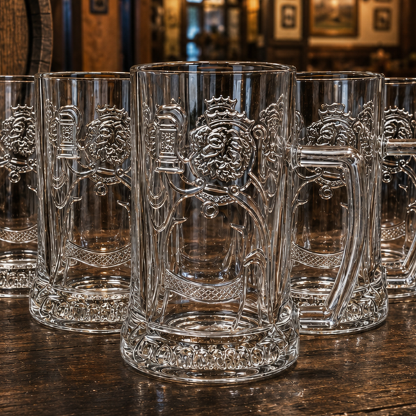 Gambrinus Beer Mugs – Authentic Czech Brewery Mugs (Case of 6)
