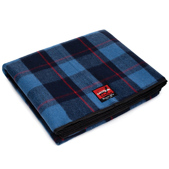 Wool Outdoor/Picnic Blankets - Blue Plaid