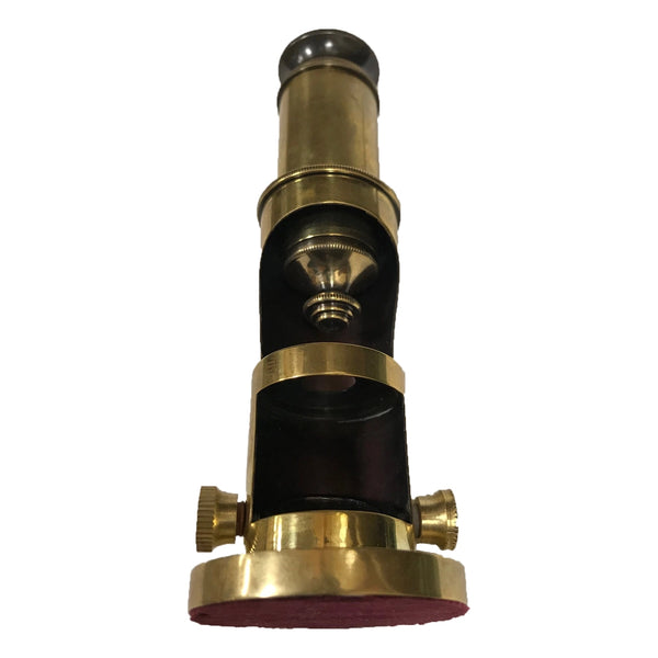 Portable Polished Brass Field Microscope, 6-3/4”