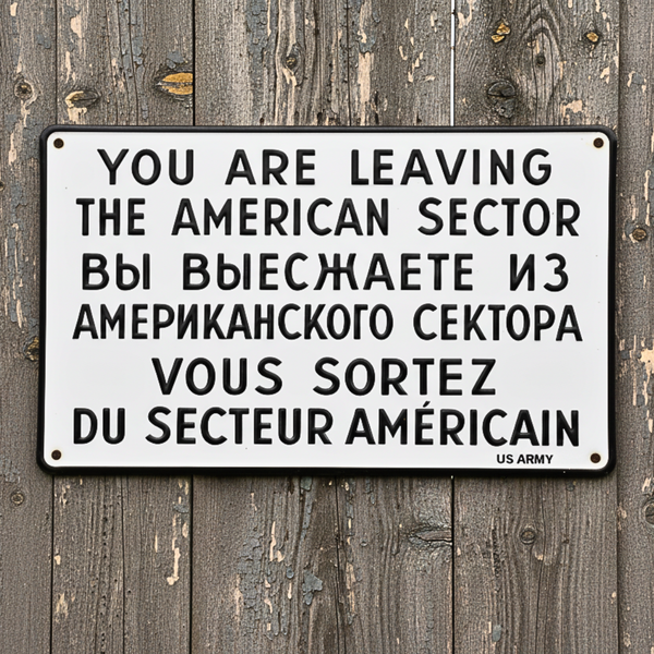 American Sector Tin Sign