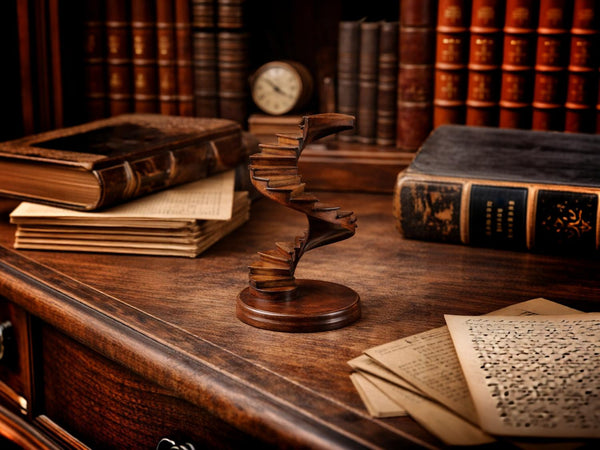 Library Spiral Stairs — Mahogany Miniature